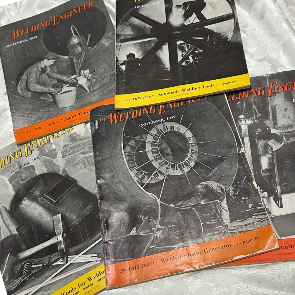 McGraw-Hill The Welding Engineer Magazine 1949 Lot of 5 Aug-Dec Fair Vintage‎